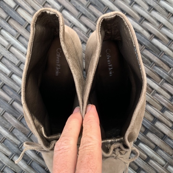 CALVIN KLEIN Sadee Suede Booties - Taupe - Picture 14 of 16